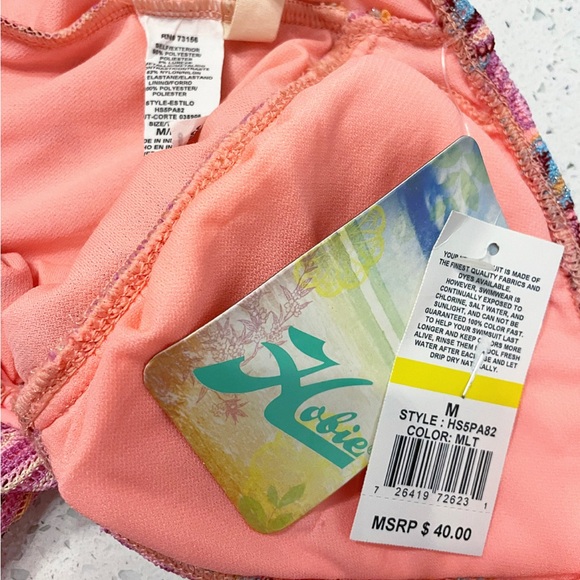 NWT Hobie Swimsuit Bikini Tankini 2pc Set Women’s Top M Bottom L Halter Cinched - Picture 10 of 11